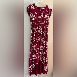 Isabel Maternity Floral Hawaiian High Low Dress Large